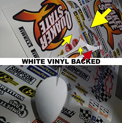 Бяла Vinyl Стикер Спонсор състезания R / C Gang Sheet 29-1 /8th – 1/10th Мащабна модел Стикер-Стикер за автомобил R / C Lexan