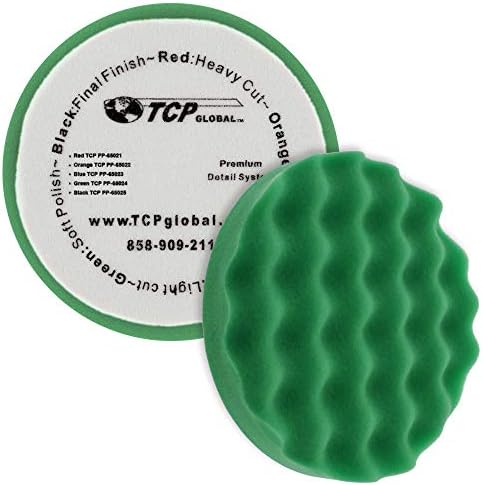 TCP Global 6,5 Мека карета перална Хастар от зелената Гофрети пяна и 6 на Гъвкава Подложка За полиране на ръбовете