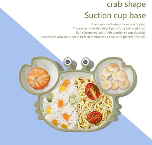 Търтей Fafeicy Crab с основа под формата на вендузи, Силиконови Разделени плоча с размер 16 x 23 x 3,5 см, за деца на