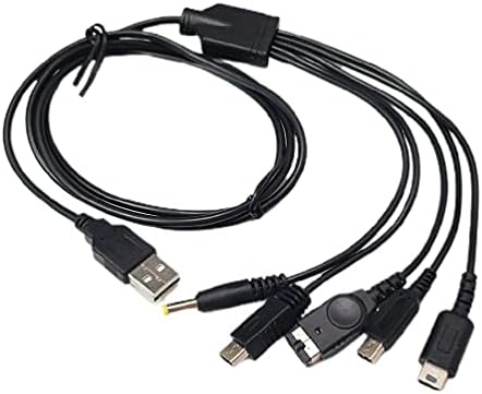 1.2 m/4 фута 5 в 1 USB кабел за зарядно устройство, Мультизарядный Кабел, проводник за бързо зареждане, който
