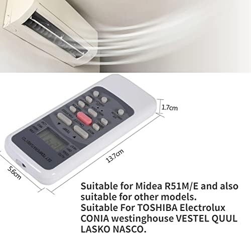 Yosoo - Подмяна на Универсалния пулт за дистанционно управление, климатик, за да Midea R51M/E