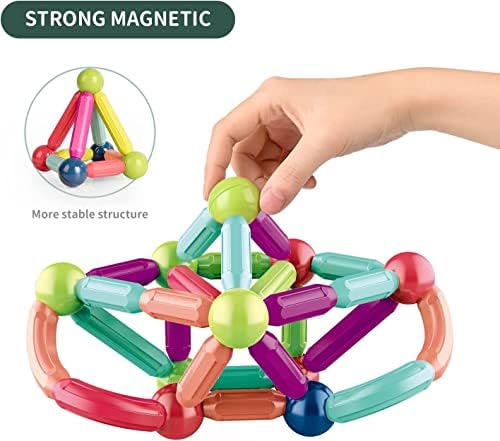 LLQQHY Набор от магнитни пръчки, Магнитни топки и пръчки за деца 4-8 години, Магнитни Строителни пръчки, Дизайнери, детски