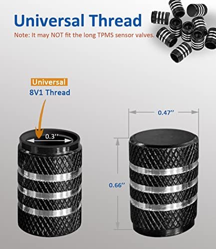 Капачки за състав на вентила на гумата (10 x) - PrimZooty Универсални Капачки за гуми с Гумена вложка, Антикорозионни, Прахозащитен,