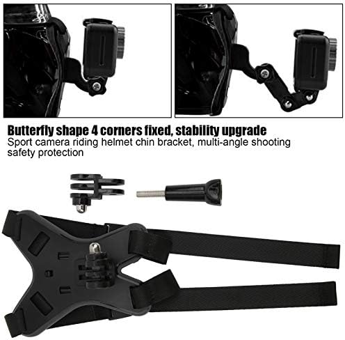 Полнолицевый каишка за мотоциклетни каски, Държач за брадичката мотоциклетни каска за езда, Фиксирани на стена за фотография за Hero 9, за екшън камери OSMO (Подобрена в