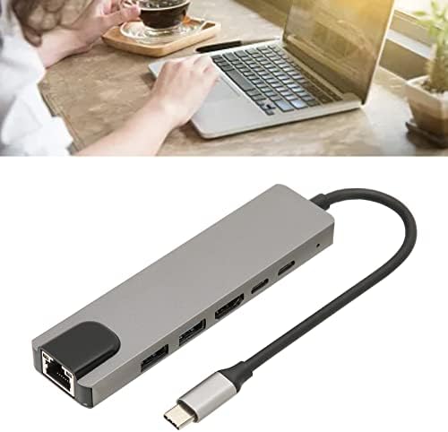 6 в 1 Многопортовый USB адаптер C Концентратор, USB C до 4K 60Hz HDMI, Зарядно устройство PD капацитет 87 W, C USB за пренос