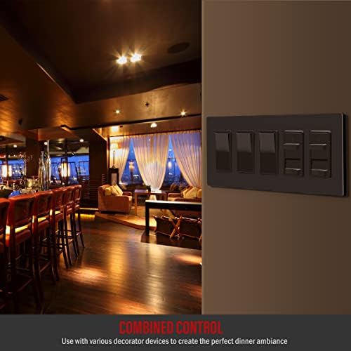 Делото Безвинтового декоративен ключ ENERLITES, Стенни панела с Пет свещи, Стандартен размер на 5 Конектори 4,68 x 10,14,