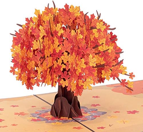 Книжен 3D Всплывающая Картичка с любов, Есента Дърво, 3D Изскачащи Поздравителни Картички ръчна изработка на