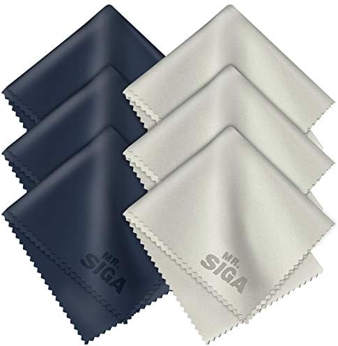 Кърпи от микрофибър MR.SIGA Premium за почистване на лещи, очила, екрани, таблети, точки 6 опаковки, 6 x 7 инча (15 x 18 см)
