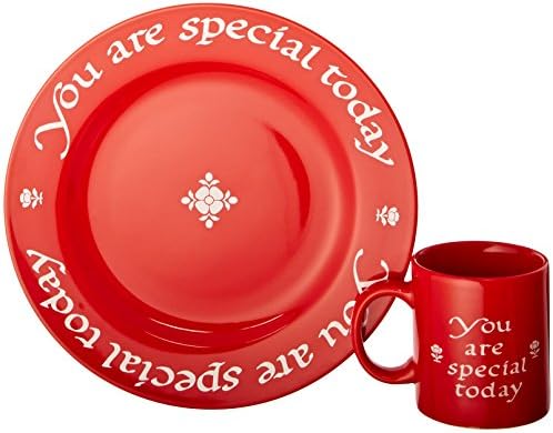 Waechtersbach Набор от Ти си специален днес, Червена утайка от чаша и С плоча – Комплект Ти си специален, Чаена чаша с писалка и подарък кутия – Може да се мие в миялна маши