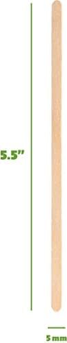 [Размер на 500] 5,5-Инчови Дървени бъркалки за кафе - Дървени Пръчици За разбъркване