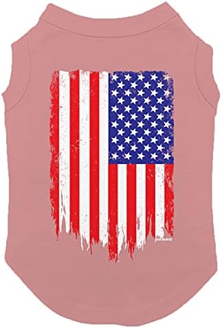 Неубедителен американски флаг - Тениска за кучета на САЩ (Червена, X-Large)