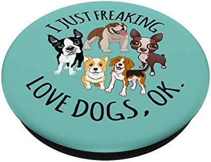 Сладък забавен подарък фен на кучета - аз просто дяволски обичам кучета ok PopSockets PopGrip: замяна дръжка за телефони и таблети