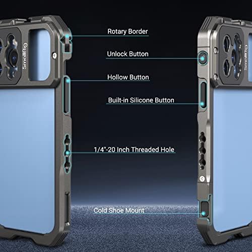 Клетка за видео SmallRig за iPhone 13 Pro Max с две студени башмаками, алуминиеви стабилизатор за мобилен телефон, клетка