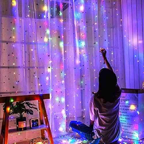 kaixing Kai XING Управление на Звука 300LED Завеси Светлини Приказни Светлини 8 Режима на Домакински Закрит Коледа, Рожден Ден Украси За Партита