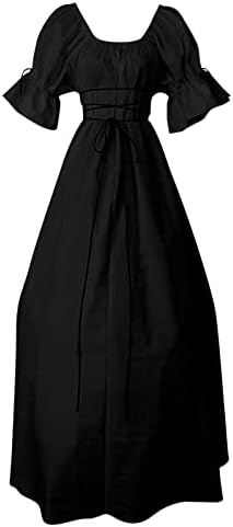 Attine Средновековен ирландски костюм за жени, реколта рокли от епохата на Възраждането, рокля викинга, готическа рокля вещици, плюс размера на Макси рокля за cosplay