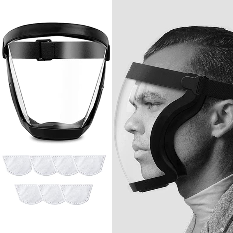 Суперзащитная защитна маска за лице, противотуманная, за цялото лице, Защитна маска с висока разделителна способност all inclusive за възрастни (Обновен черен)