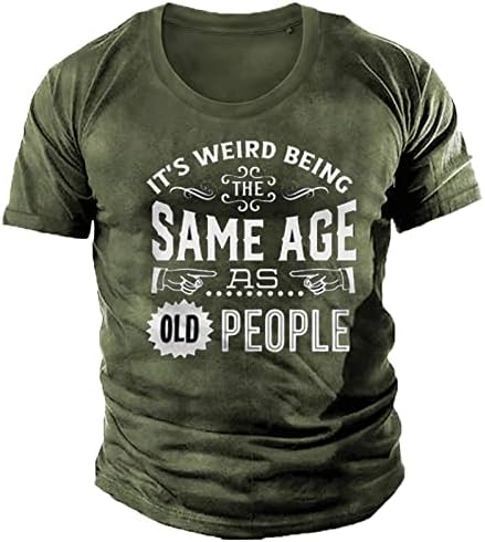 Ризи за Мъже на Същата Възраст, че и по-Възрастните Хора, Графични Вдъхновяващи Тениски с Кръгло деколте и Къс