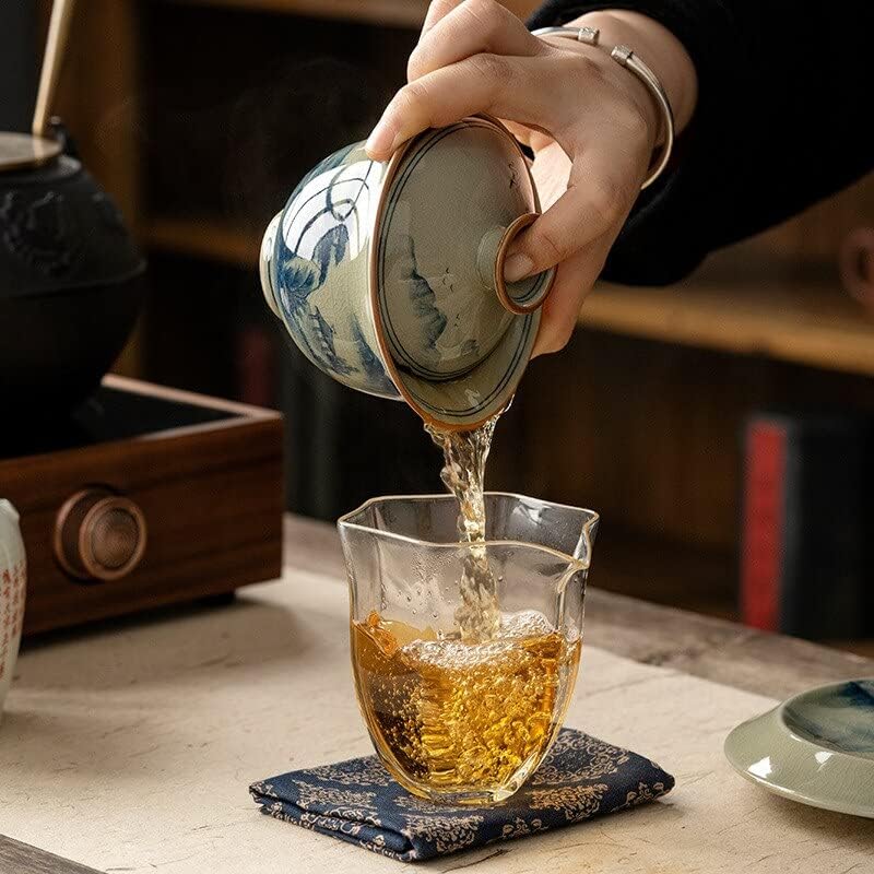 WEERSHUN Ръчно Рисувани Керамични Разкриваща Ландшафта Гайвань За приготвяне на супа от супник Чаена Чаша Китайски Чай Чашата