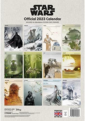 Класически Star wars (за възрастни) 2023 - Календар-Плакат от един месец до гледане на 30 см x 42 см - Официален продукт
