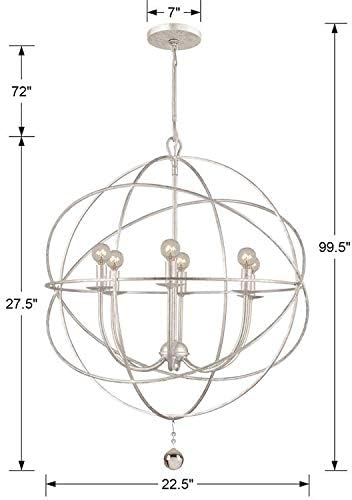 Полилей Crystorama Jpeg Group Solaris 6 Light Silver Sphere - Тавана лампа - Полилеи за антре, дневна стая, Фоайето,