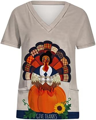 Става Блузи за Жени на Деня на Благодарността, Ежедневни Есенна Риза с Графичен Дизайн, Свободни Ризи, Ежедневни