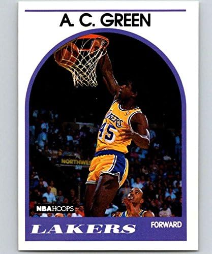 1989-90 Баскетболни обръчи 124 A. C. Green Лос Анджелис Лейкърс Официалната търговска картичка НБА