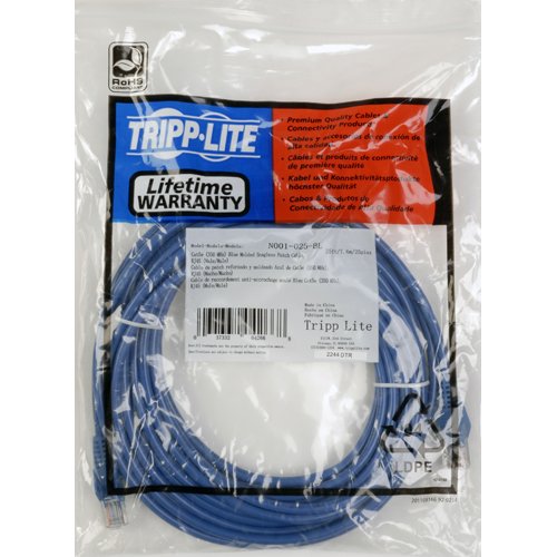 Формованный кабел от Трип Lite Cat5e 350 Mhz без довършителни (RJ45 m/M) - син, 6 фута (N001-006-BL)