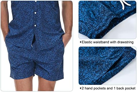 TBMPOY/Мъжки Хавайски Ризи и къси Панталони с цветен Модел, Ежедневни Ризи с копчета, Костюми с Къс ръкав, Летни Плажни