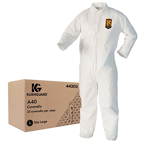 Гащеризон KleenGuard 40 За защита от течности и частици (44303), Бял, Голям, 25 дрехи / Калъф