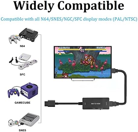 Адаптер конвертор sartyee N64 в HDMI, HDMI кабел за видео и аудио N64 1080P напълно цифров формат Hdmi, поддържа конвертиране