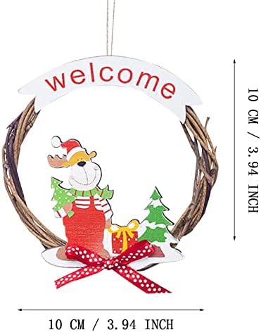 Коледна Серия Окачване от Ратан Коледен Кръг Окачване от Ратан На шкафа Декоративен Венец От мъниста (B, Един размер)