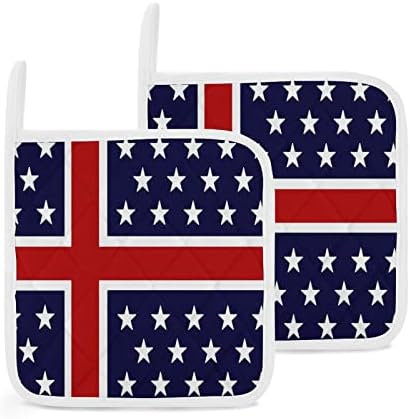 Притежателите на Тенджери с Северният Флага на САЩ 8х8 Топлоустойчива Горещи Подложки, кухненски ръкавици, Защита на Работния