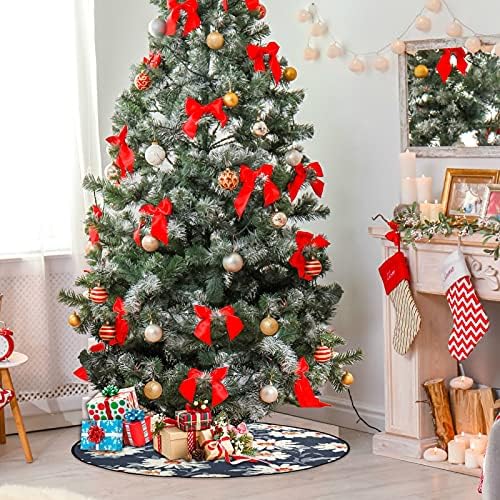 xigua Коледно Дърво Мат Бяла Маргаритка Акварел Коледно Дърво Поставка Мат Коледно Дърво Пола Коледна празнична
