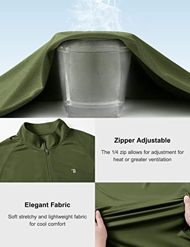 TBMPOY, Мъжки Пуловер с цип 1/4, UPF 50 +, Слънчеви Ризи с дълъг ръкав, Лека Спортна Риза За Предпазване