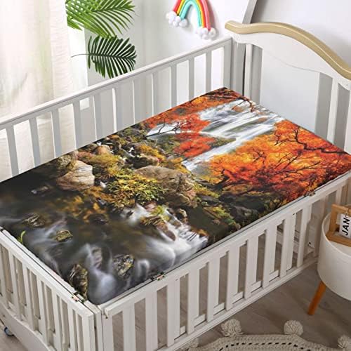 Чаршаф за бебешки легла с тематични Джунглата, Стандартен Чаршаф за матрак за бебешко креватче, Меки и Дишащи Кърпи -Бебешки Кърпи за момичета или момчета, 28 x52, Кафя