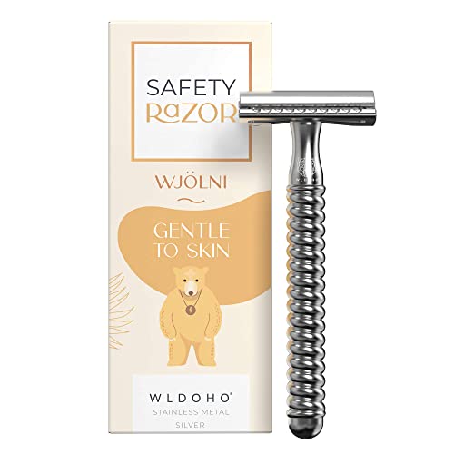 WLDOH метална самобръсначка за мъже и жени с вкл. 5 остриета I Влажна бръснач с нулеви отпадъци I безопасен бръснач без пластмаса