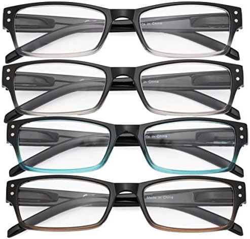 CessBlu 4 Опаковки Удобни Очила за Четене за Жени И Мъже За Четене