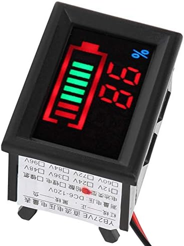 KRODANS YB27VE Електрически Автомобили цифрова led Тестер за напрежение и ток с две гишета, индикатор за зареждане на батерията, измерване на напрежение, ясен и ярък диспле