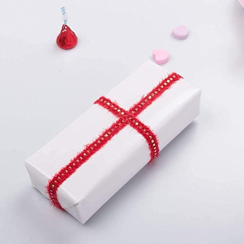 Подарък опаковки от хартия за сладко - Лъскава амбалажна хартия - Общо 50 квадратни метра - Бяла - 2 на руло в опаковка