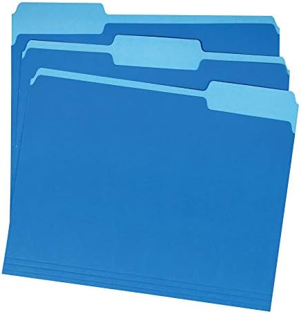 Папка за файлове Basics, с размер на буквата, с вырезанной раздел 1/3, син, 36 броя в опаковка