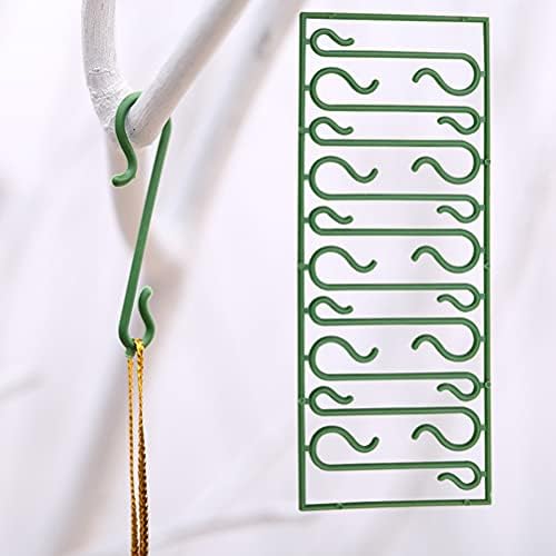 Abaodam 200шт Творчески Коледна Украса Куки S-Образни Пластмасови Закачалки (Зелен)