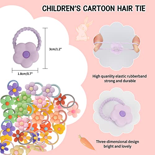 Arqumi Сладка Дъвка за коса За момичета, [40 опаковки] Цветни Гъвкави еластични ленти за Коса, с Украшение във формата