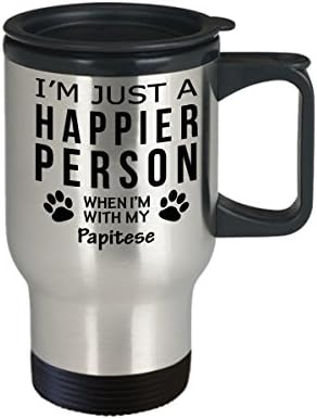 Кафеена Чаша За Любителите на кучета В Пътуване - Щастлив Човек С Папитесом -Подаръци За спасението на Собствениците на Домашни любимци