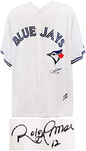 Роберто Аломар Подписа Бяла Стръмен Основна Копие Бейзболна тениски Blue Jays с подпис на Роберто Аломара