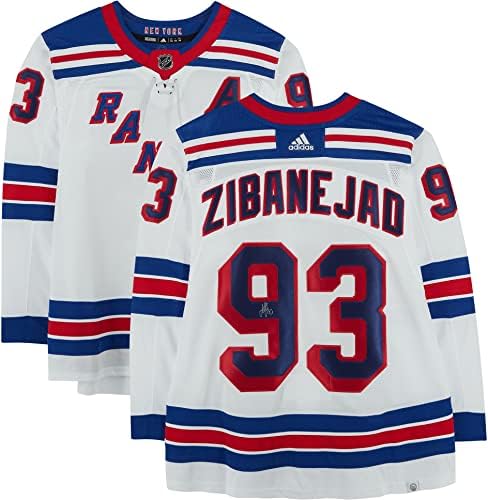 Бяла Риза Адидас Authentic с Автограф от Мики Зибанежада Ню Йорк Рейнджърс - Автентични тениски NHL с автограф