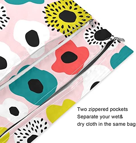 водоустойчив Влажна чанта за филтър Памперси в стил xigua Navia с цветя, Пера за Многократна употреба Мокри и Сухи чанти