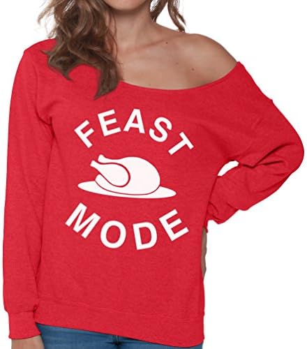 Pekatees Feast Mode Hoody Feast Пуловер Mode в Деня На Благодарността Hoody С Открити Рамене Пуловери за Деня на Благодарността за Жени