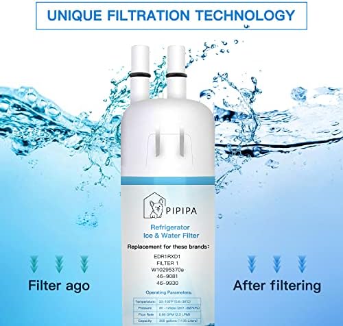 Замяна на кутията на филтъра за вода PIPIPA EDR1RXD1 W10295370a, Съвместима с филтър за вода Filter 1, 46-9081, 46-9930 - (в пакет по 2 броя)