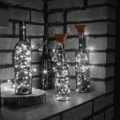 TENDYCOCO Корк Светлини за Винени Бутилки 20 светодиоди Пластмасови Корк Струнни Светлини Коледна Украса