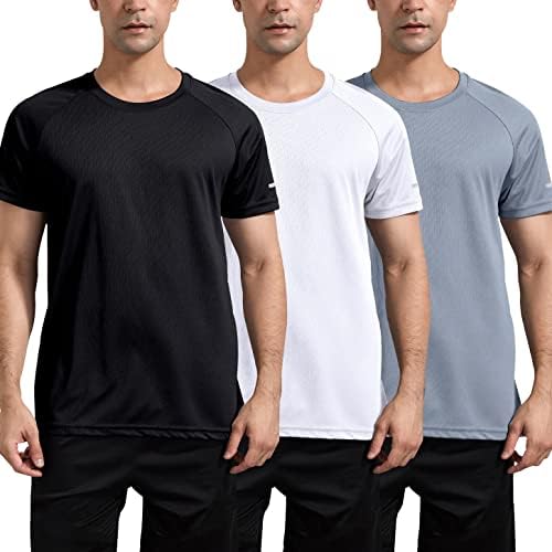 Boyzn 1 или 3 Опаковки на Мъжките Ризи За тренировки и тичане, Тениски Dry Fit, Абсорбиращи Влагата, Спортни Ризи с къс ръкав